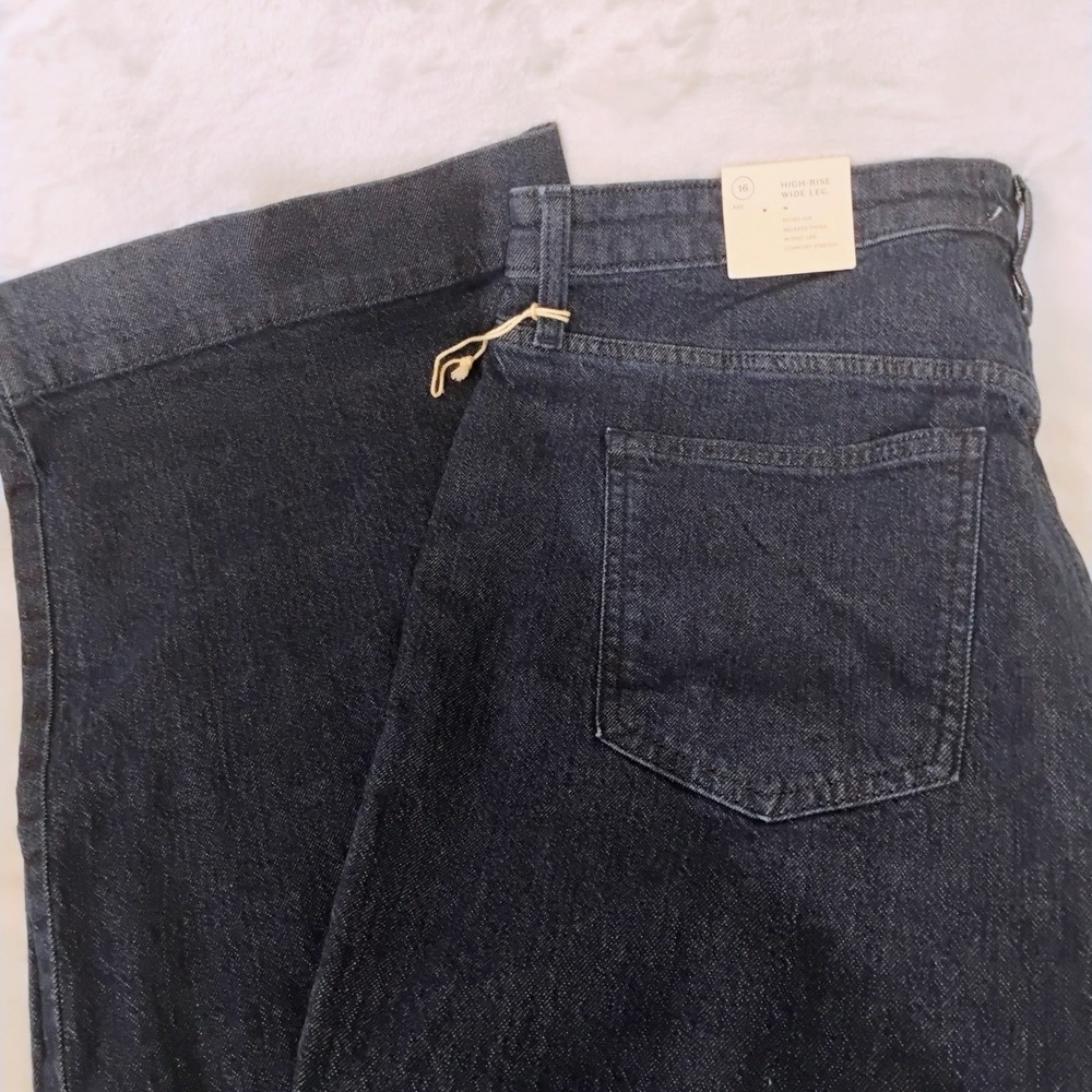 Universal Thread High Rise Wide Leg Jeans Indigo Blue 16 R Comfort Stretch NEW J